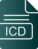 icd Arquivo formato glifo gradiente ícone vetor