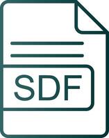 sdf Arquivo formato linha gradiente ícone vetor
