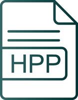 hpp Arquivo formato linha gradiente ícone vetor