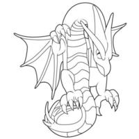 página para colorir dragão vetor