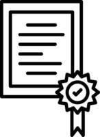 ícone de gradiente de linha de certificado vetor