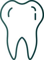 ícone de gradiente de linha de dente vetor