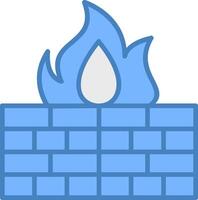 firewall linha preenchidas azul ícone vetor