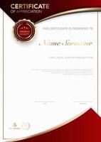 diploma modelo de certificado de cor preta e dourada com luxo e estilo moderno de imagem eps10 do vetor. vetor