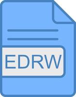edrw Arquivo formato linha preenchidas azul ícone vetor