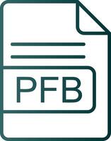 pfb Arquivo formato linha gradiente ícone vetor