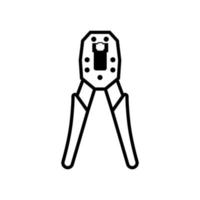 ícone de crimpadores de plugue modular para rj 45, símbolo de crimpagem, cabo rj45 lan de crimpagem com ferramenta de cabo de torção