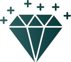 ícone de gradiente de glifo de diamante vetor