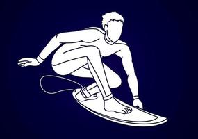 shadow surfer surf esporte jogador ação vetor