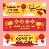 conjunto de banner do banner do ano novo chinês vetor