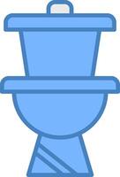 banheiro linha preenchidas azul ícone vetor