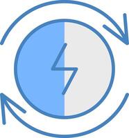 eletricidade linha preenchidas azul ícone vetor
