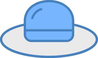 chapéu linha preenchidas azul ícone vetor