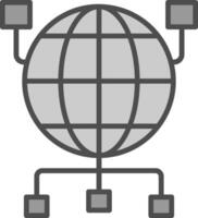 global organização linha preenchidas escala de cinza ícone Projeto vetor