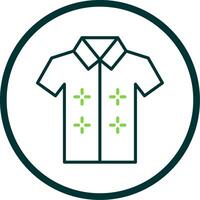 havaiano camisa linha círculo ícone Projeto vetor