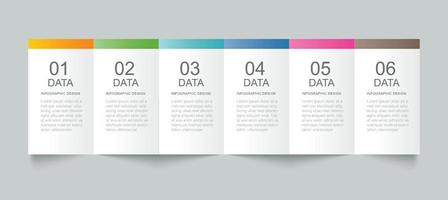 6 dados infográficos guia modelo de índice de papel. ilustração vetorial fundo abstrato. vetor