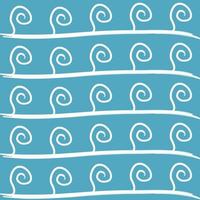 vetor de padrão tribal clássico abstrato azul branco ondas do mar