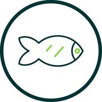 peixe linha círculo ícone Projeto vetor