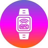 nfc glifo gradiente círculo ícone Projeto vetor