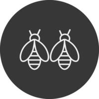 abelhas linha invertido ícone Projeto vetor