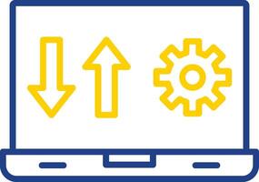 computador portátil linha dois cor ícone Projeto vetor