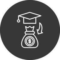 Bolsa de estudos linha invertido ícone Projeto vetor