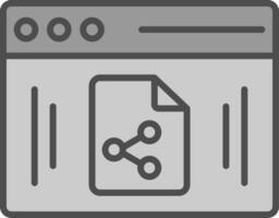 Arquivo partilha linha preenchidas escala de cinza ícone Projeto vetor