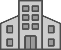 edifícios linha preenchidas escala de cinza ícone Projeto vetor
