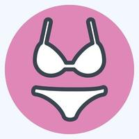 ícone de lingerie - estilo companheiro de cor, ilustração simples, traço editável vetor