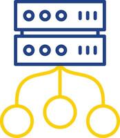 dados armazenamento linha dois cor ícone Projeto vetor