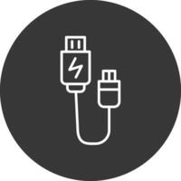 USB conexão linha invertido ícone Projeto vetor