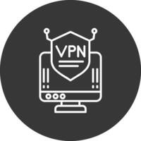 vpn linha invertido ícone Projeto vetor