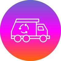 Lixo caminhão linha gradiente círculo ícone vetor
