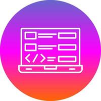 codificação linha gradiente círculo ícone vetor