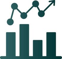 Barra gráfico glifo gradiente ícone vetor
