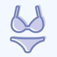 ícone de lingerie - estilo de dois tons, ilustração simples, traço editável vetor