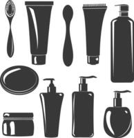silhueta artigos de higiene pessoal equipamento Preto cor só vetor