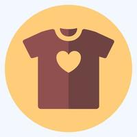 t-shirt do ícone 2 - estilo plano, ilustração simples, traço editável vetor