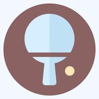 ícone pin pong - estilo plano, ilustração simples, traço editável vetor