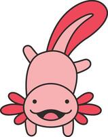 fofa desenho animado axolotl ilustração vetor