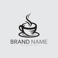 cafeteria logotipo e café logotipo Projeto cafetário quente beber vetor