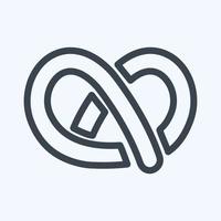ícone pretzel - estilo de linha - ilustração simples, traço editável. vetor