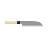 usuba é uma tradicional japonês estilo faca projetado especificamente para cortar legumes. japonês cozinha ilustração. uma tradicional japonês cozinha faca com uma aço lâmina e de madeira lidar. vetor