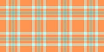 Década de 1960 tecido Verifica tartan, novembro padronizar têxtil. dar desatado fundo xadrez textura dentro luz e laranja cores. vetor
