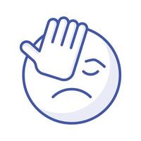 pegue isto surpreendente ícone do facepalm emoji, triste expressões emoji vetor