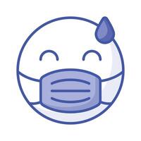 eu vou emoji projeto, face mascarar em emoji face vetor