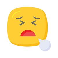 único e Prêmio do cansado emoji, editável ícone vetor