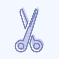 ícone de tesoura de cabelo - estilo de dois tons vetor