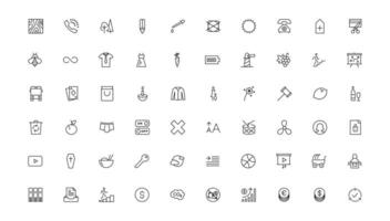 conjunto do fino linha rede ícone definir, simples esboço ícones coleção, pixel perfeito ícones, simples ícone ilustração vetor