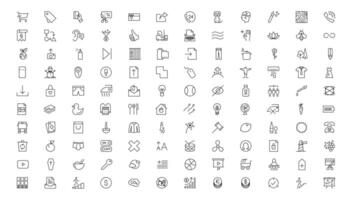 conjunto do fino linha rede ícone definir, simples esboço ícones coleção, pixel perfeito ícones, simples ilustração vetor
